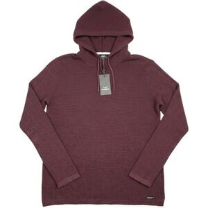 Threadbare Jumper Hoodie XL Burgundy Cotton Knit Grayson Casual Pullover Sweater